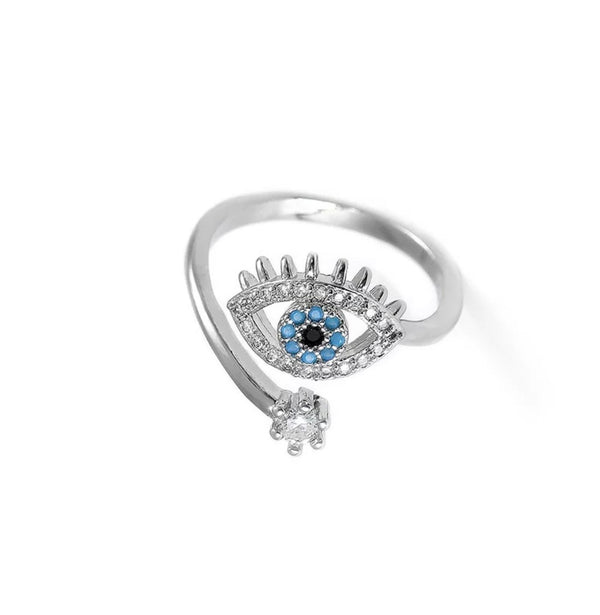 Evil Eye Protection Ring - Silver